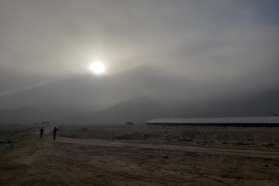 Winter sunset in the Peruvian desert