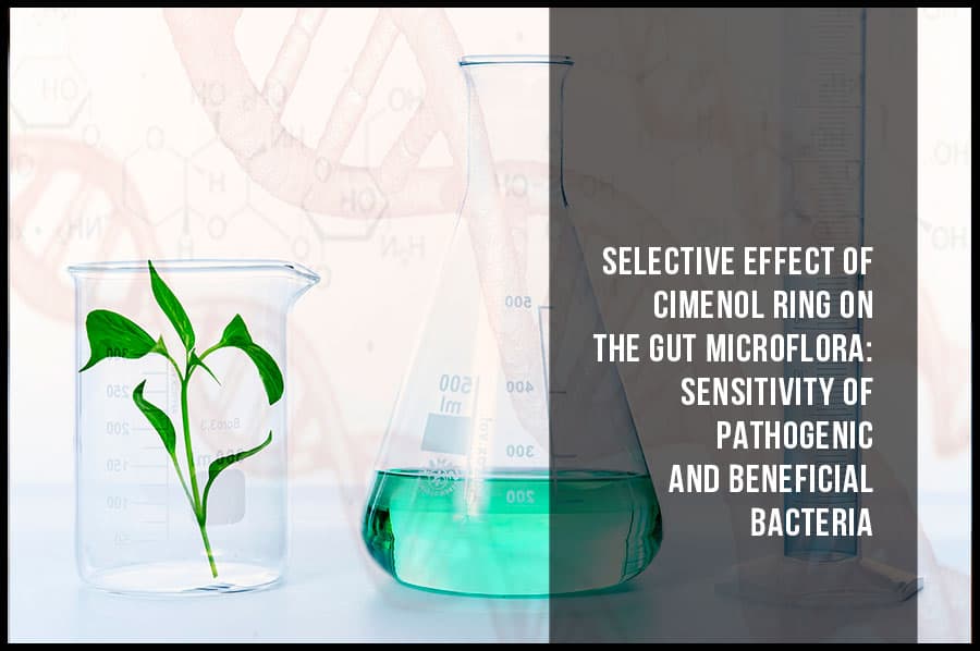 Selective effect of cimenol ring on the gut microflora: sensitivity of pathogenic and beneficial bacteria
