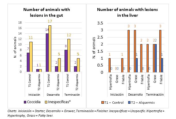 Number of animals with lesions
