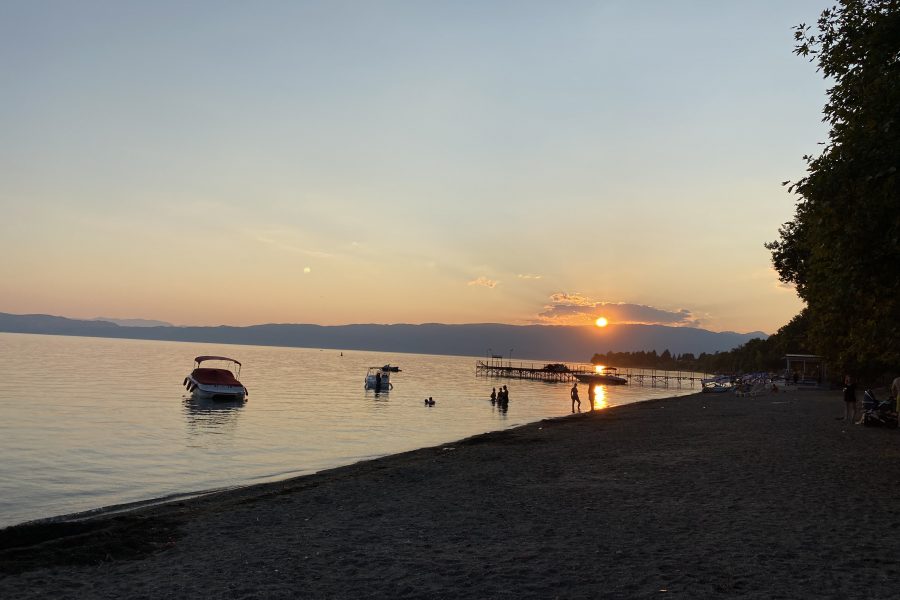 Sunset in the lake Ohrid